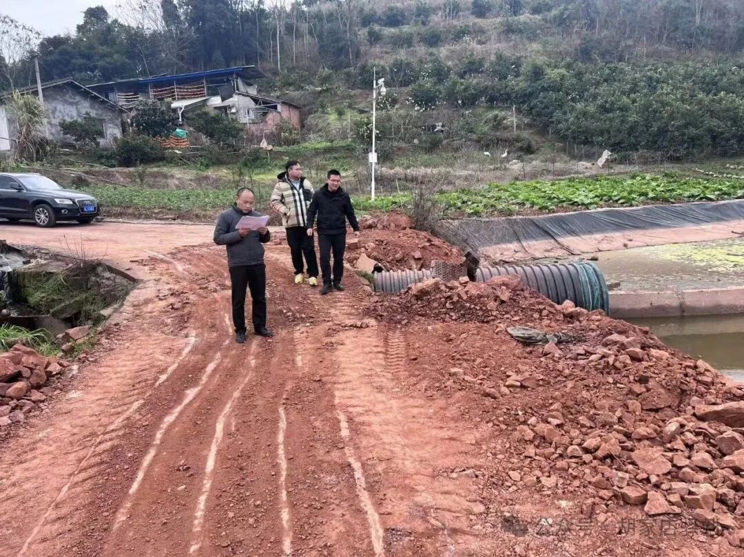 集益镇查看第二批自然村通硬化路路基平整情况